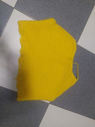 Top crochet amarillo mujer