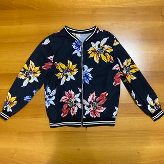 Felpa Zip Giacca Floreale Fiori Varsity Casual