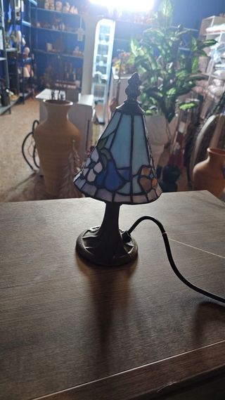 Lámpara Tiffany mesilla azul NUEVO
