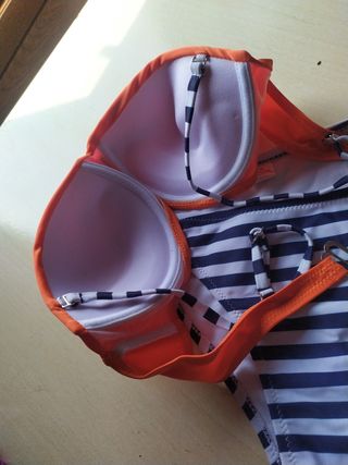Bikini azul y naranja - Talla M