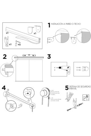 Estor enrollable blanco 130x175 cm