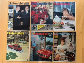 6 riviste vintage settimanale L'AUTOMOBILE 1966