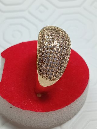 Anello fascia oro con zirconi