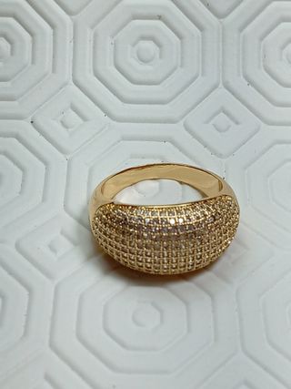Anello fascia oro con zirconi