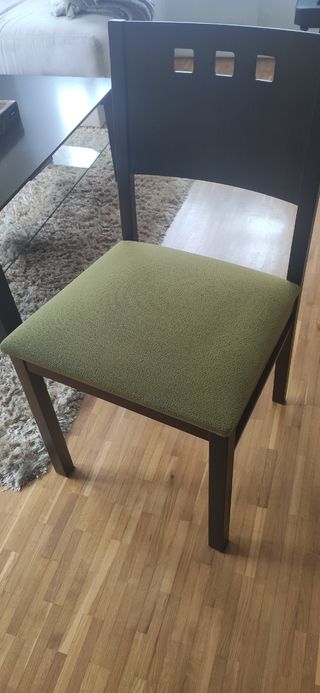 6 sillas comedor - marrón y verde
