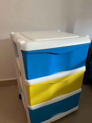 Cajonera 3 cajones - Azul y Amarillo