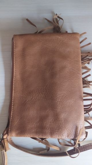 Bolso marrón flecos - bandolera
