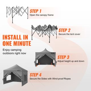 Gazebo Tenda Pop-up Pieghevole con Pareti Laterali
