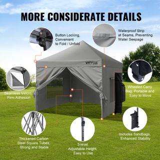 Gazebo Tenda Pop-up Pieghevole con Pareti Laterali
