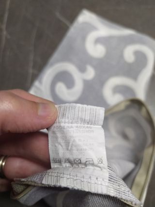 Fodera cuscino grigio-bianco