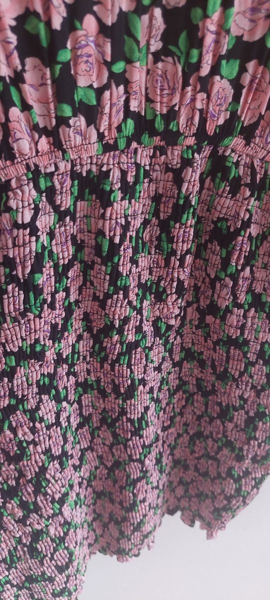 Vestido flores rosa-negro