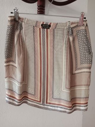 Minifalda Mango beige-marrón