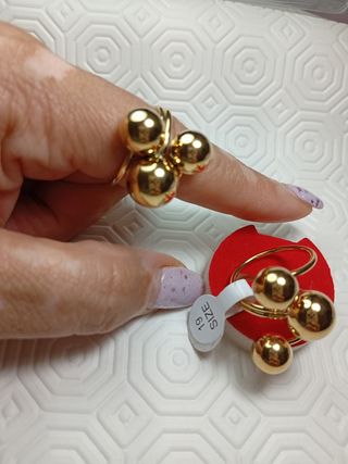 Anello oro 3 palline - Tg 19