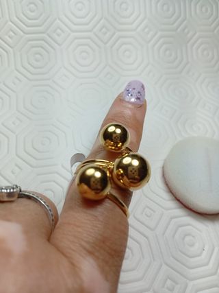 Anello oro 3 palline - Tg 19