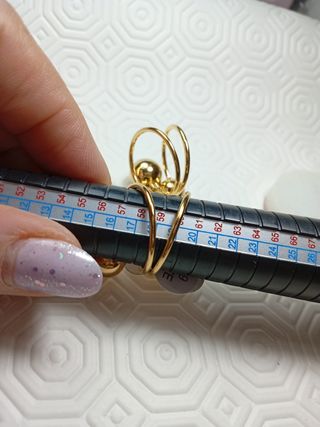 Anello oro 3 palline - Tg 19