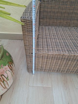 Sofá ratán jardín - Azul y marrón