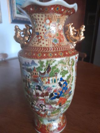Jarrón chino antiguo, porcelanaaltura 35 cm