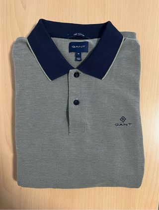 Polo Gant M Beige-Azul