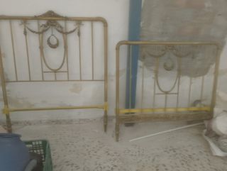 Cabeceros cama dorados metal