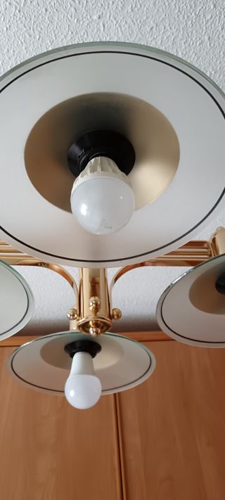 Lámpara techo 4 luces dorada