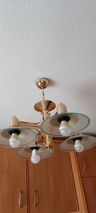 Lámpara techo 4 luces dorada