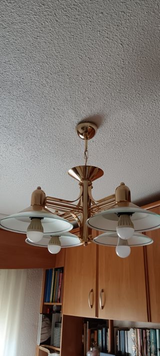 Lámpara techo 4 luces dorada