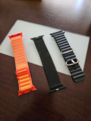 3 correas Apple Watch: Negra, naranja, Milanesa