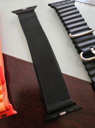 3 correas Apple Watch: Negra, naranja, Milanesa