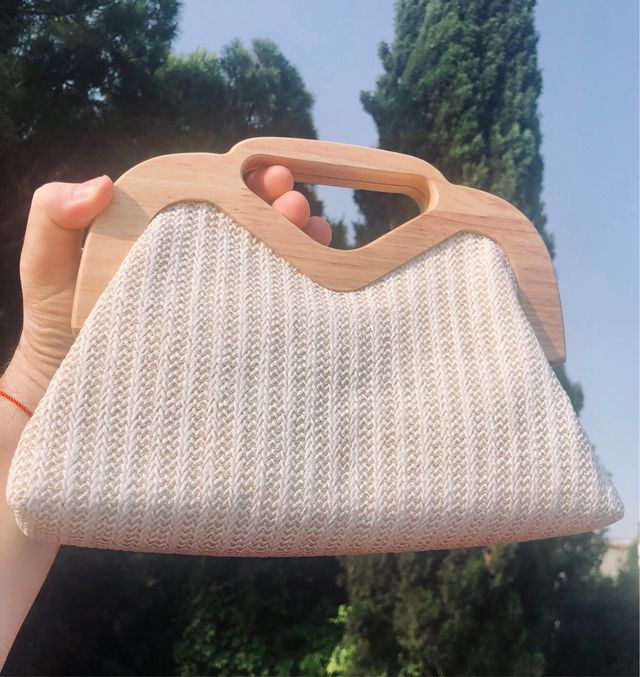 Bolso Mano Beig - Madera