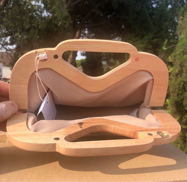 Bolso Mano Beig - Madera