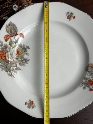 Plato para tarta porcelana Limoges - flores
