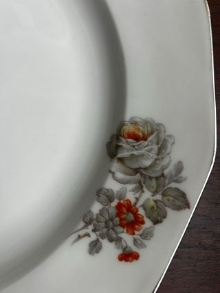 Plato para tarta porcelana Limoges - flores