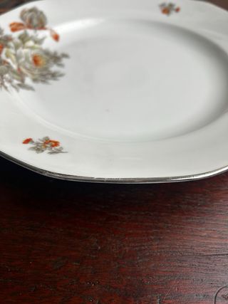 Plato para tarta porcelana Limoges - flores