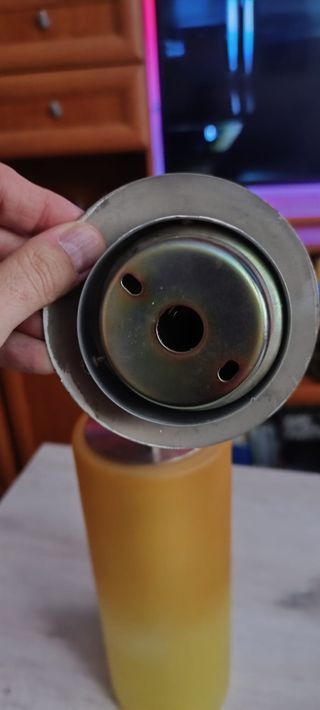 Lámpara techo amarilla y plata