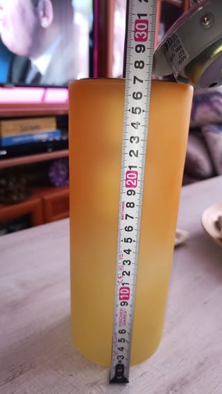 Lámpara techo amarilla y plata