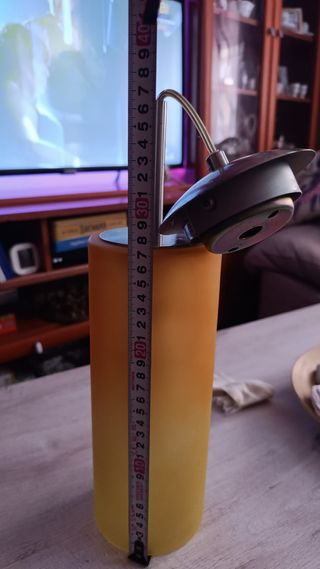 Lámpara techo amarilla y plata