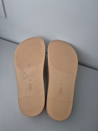 Sandalias plataforma Zara beige 39