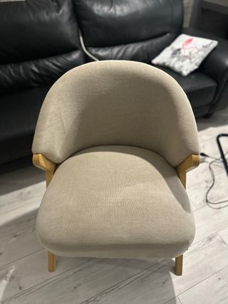 Butaca Zara Home beige - Lino y madera