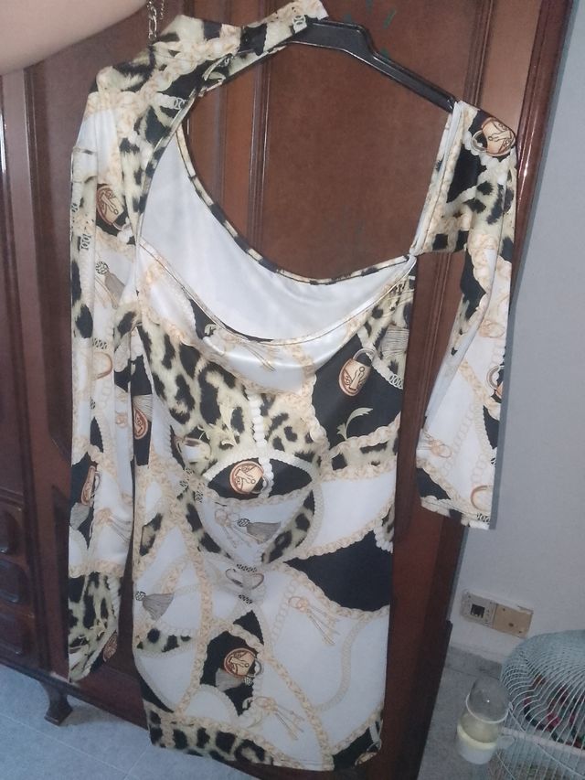 Vestido Shein- leopardo blanco y negro