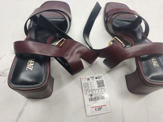 Sandalias tacón Zara - Marrón