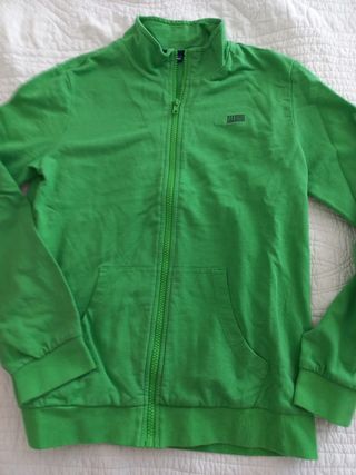 Felpa verde mela bimbo 12 anni