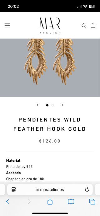 Pendientes MAR Atelier Wild Feather