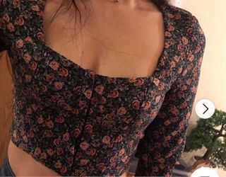 Crop top Zara flores multicolor