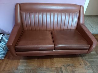 Divano vintage 2 posti marrone