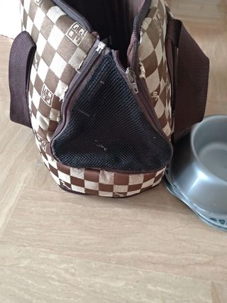 Trasportino cani beige e marrone