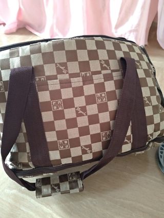 Trasportino cani beige e marrone