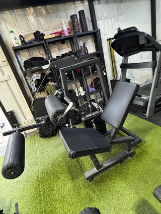 Máquina femoral sentada con pesas