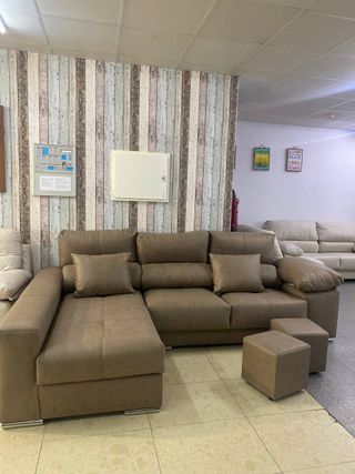 Sofá chaise longue con puff - envío gratis 