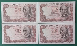 Billetes de 100 pesetas. España.