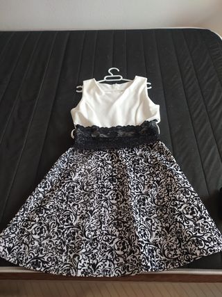 Vestido blanco y negro evento